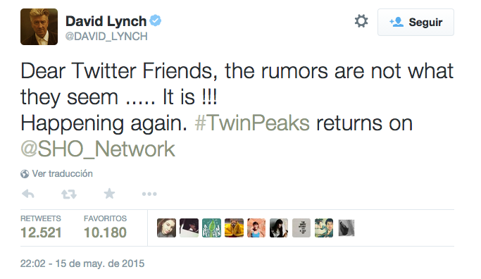 David Lynch vuelve a Twin Peaks