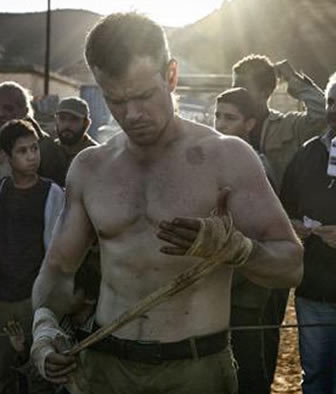 Matt Damon cuadrado en el rodaje de Bourne 5