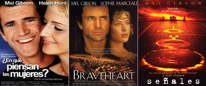 ¿En qué piensan las mujeres?, Braveheart, Señales ... El mejor cine de la carrera de Mel Gibson