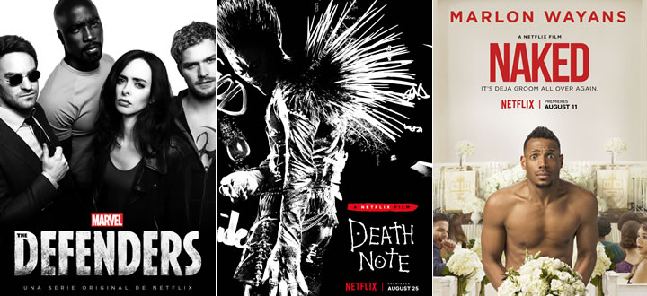 Los Defensores (The Defenders), Death Note o Desnudo (Naked) - Estrenos destacados de Agosto en Netflix España en Agosto