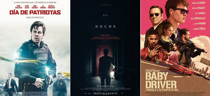 Día de Patriotas, Llega de noche o Baby Driver - Estrenos destacados en la cartelera de Cine en España