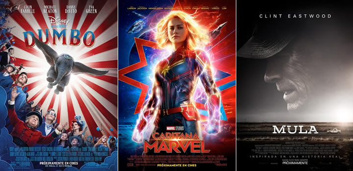 Próximos estrenos de cine en cartelera - Marzo 2019: Capitana Marvel, Dumbo ..