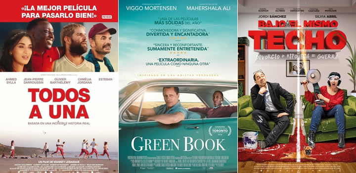 Películas de estreno en cines del próximo 1 de febrero de 2019 - Green Book, Bajo el mismo techo ...