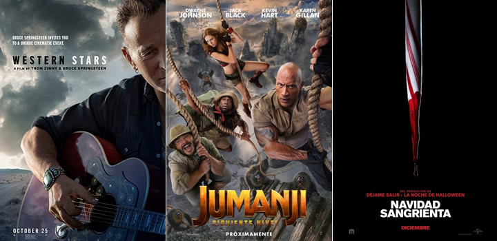 Estrenos de cine en España (13 de Diciembre de 2019): Jumanji: Siguiente nivel, Western Stars, Navidad Sangrienta…
